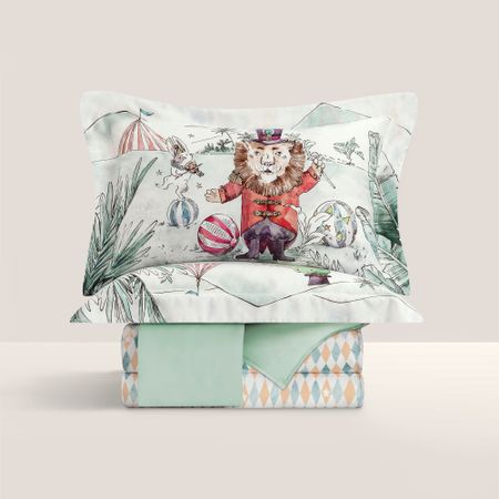 Комплект постельного белья Togas Kids Циркус Детский зелено-бежевый