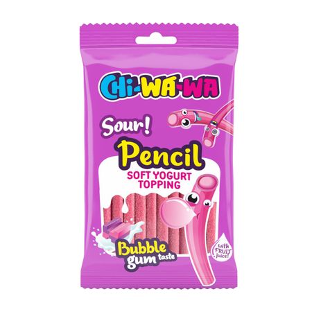 Жевательный мармелад Chi-wa-wa Карандаш со вкусом кислого бабл-гама, 80 г