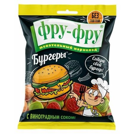 Жевательный мармелад Фру-фру бургеры 80 г ы шерстяной креатив woolla wb 0168 фруктово ягодные   для валяния