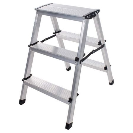 Стремянка алюминиевая Kanat Elips Twin 3+3 в в ивлева ступеньки к английскому