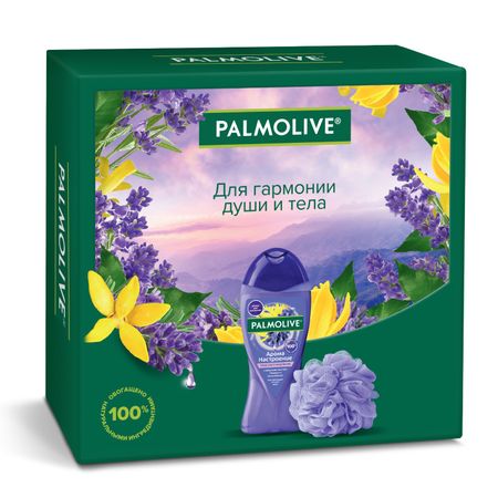 Набор подарочный Palmolive гель Арома расслабление 250 мл и мочалка