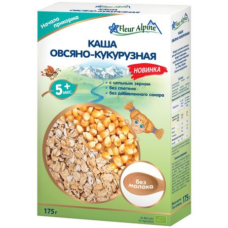Каша безмолочная Fleur Alpine Овсяно-кукурузная с 5 месяцев, 175 г