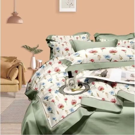 Комплект постельного белья Wonne Traum стандарт flowers garden Двуспальный синтия хэнд свободная