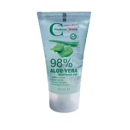 Гель для лица и тела Claderm 98% Aloe Vera Soothing gel / 98% Алоэ Вера Успокаивающий и Увлажняющий 50 мл