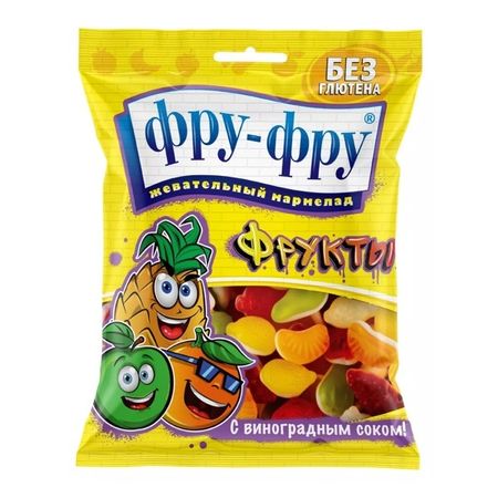 Жевательный мармелад Фру-фру фрукты 80 г ы шерстяной креатив woolla wb 0168 фруктово ягодные   для валяния