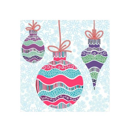 Салфетки бумажные Bulgaree green Новогодние игрушки 3 слоя 33Х33 см