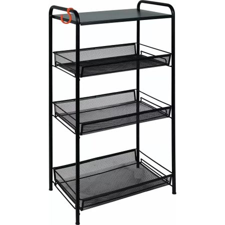 Этажерка ЗМИ Ладья 34 со столешницей черная 45х30х84 см