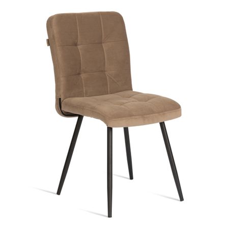 Стул разборный TC велюровый бежевый с чёрным 47х56х89 см