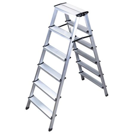 Стремянка алюминиевая Kanat Elips Twin 6+6 в в ивлева ступеньки к английскому