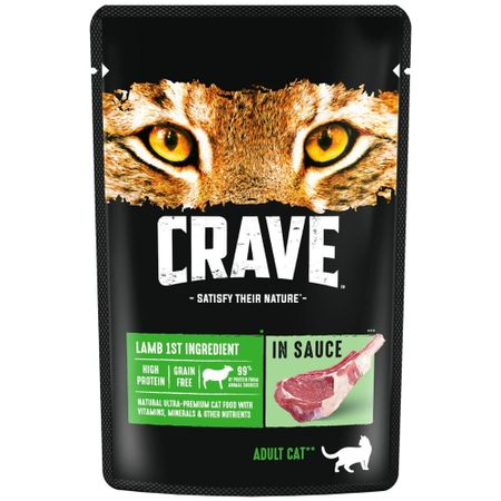 Влажный корм Crave для взрослых кошек с ягненком пауч 70 г