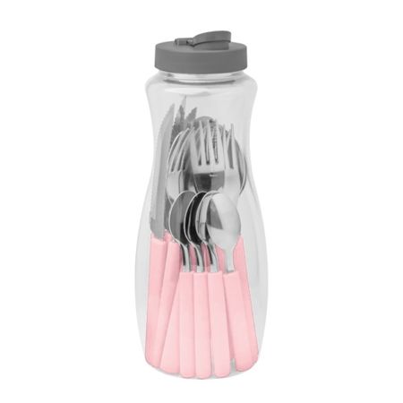 Набор столовых приборов Tramontina Gamboa розовый 16 предметов