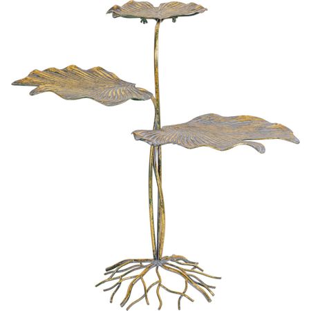 Столик Glasar золотистый листья 69х61х83 см