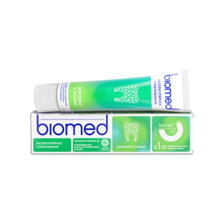 Зубная паста BioMed отбеливание и восстановление эмали свежий огурец и мята 65 г