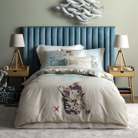 Комплект постельного белья Togas Kids Тортуга бежевый/голубой Полуторный