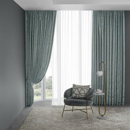 Комплект штор с подхватами Togas Дамиани бирюзюзовые 290x275 см