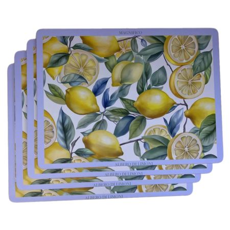 Набор подставок под горячее из пробки GenLex Лимонное дерево 39,6х29,6 см 4 шт ботанический постер итальянская прибрежная летняя кухня лимонное дерево печать на холсте