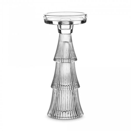 Подсвечник Decor de table 2 в 1 стеклянный 5 прозрачный Ноэль 22 см