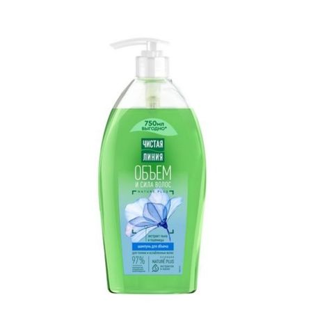 Шампунь Чистая линия объем и сила экстракт льна и пшеницы 750 мл бальзам чистая линия сила 5 трав мицеллярный 380мл