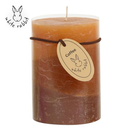 Свеча ароматическая White Rabbit трёхцветная с ароматом шоколада 7х10 см