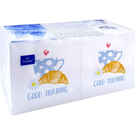 Салфетки Art bouquet бумажные good morning 20х20 2сл 250л