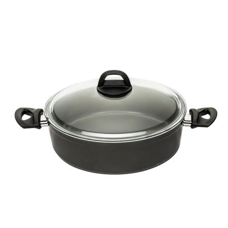 Жаровня Катюша пром Мираж алюминиевая 28см 3,7л стеклянная крышка