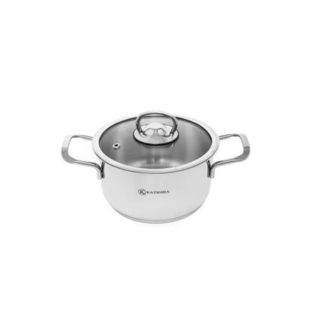 Кастрюля Катюша пром Марта нержавеющая сталь со стеклянной крышкой 2,3 л