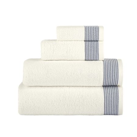 Полотенце Casa Lusso Colourfull махровое бело-синее 50х90 см