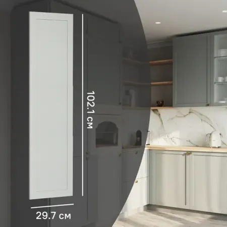 Фасад кухонного шкафа Кинель 29.7x102.1 см KONSENSA массив дерева цвет серо-зеленый