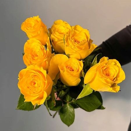 Букет живых цветов ЦВЕТЫ ДЛЯ ВАС Букет из 7 желтых роз (Кения) искусственные пионы wqnjin шелк 1 букет 45 см