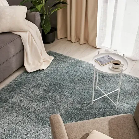 Ковер KREAFORTA Shaggy Bosfor 60x110 см полипропилен цвет голубой