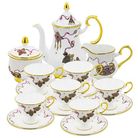 Сервиз чайный Empire украшения 15 предметов на 6 персон розовый для творчества украшения дивные розовый космос 3 браслета