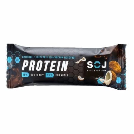 Батончик SOJ Slice of joy Protein протеиновый с кокосом 50 г