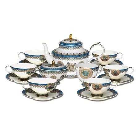 Сервиз чайный Empire Тюркуаз бирюзовый 15 предметов на 6 персон
