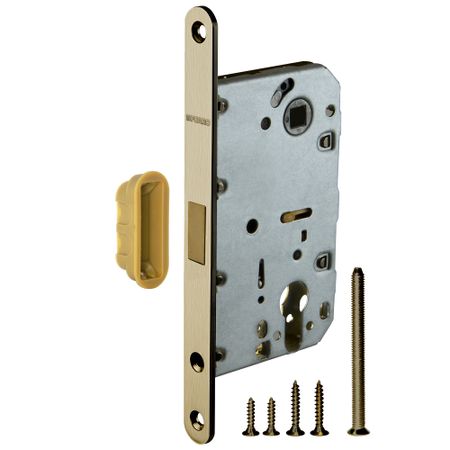 Замок врезной магнитный Fuaro M85C-50 для межкомнатной двери под цилиндр бронза