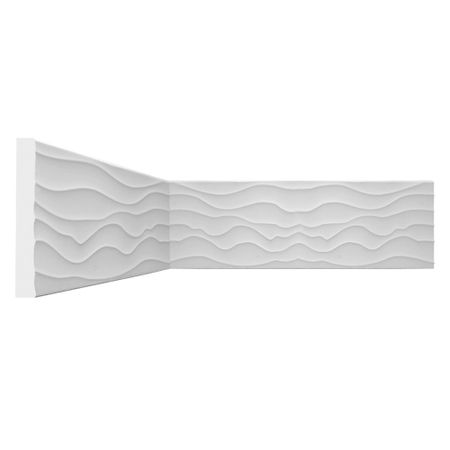 Молдинг из экополимера ударопрочный 80х8х2000 мм под покраску Stenopol C7042 белый