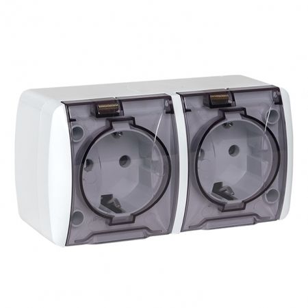 Розетка EKF Владивосток накладная белая с крышкой (EQR16-129-30-54-T) корзинка полимербыт traymix с крышкой белая 12 л