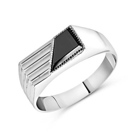 Серебряная печатка с фианитом