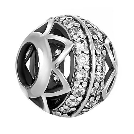 Подвеска-шарм из серебра с фианитами