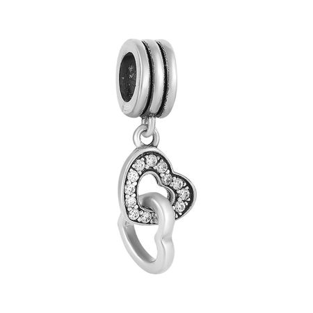 Подвеска-шарм Сердце из серебра с фианитами