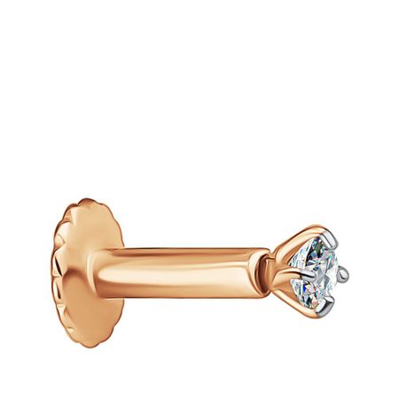 Золотой пирсинг с фианитом