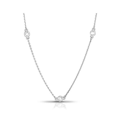 Серебряное колье с кристаллами SWAROVSKI и родированием