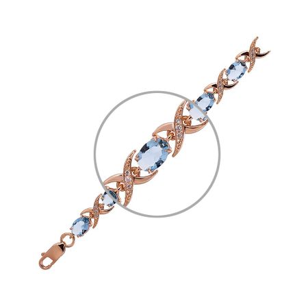 Серебряный браслет с топазами и фианитами с позолотой