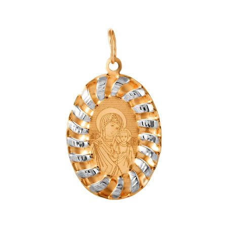 Золотая подвеска Икона Казанская Божия Матерь