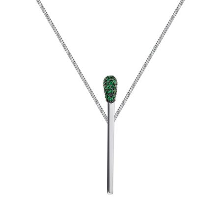 Золотое колье Спичка с фианитами