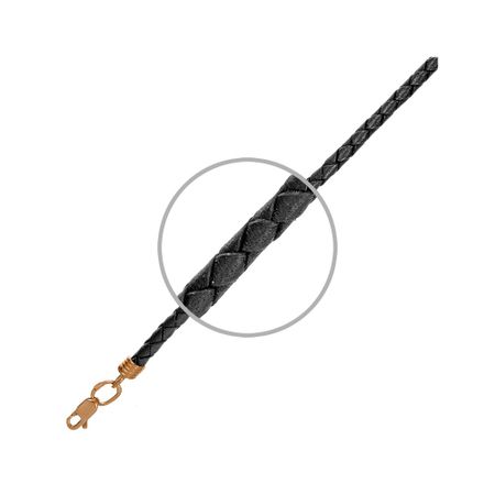 Кожаный шнурок с золотым замком