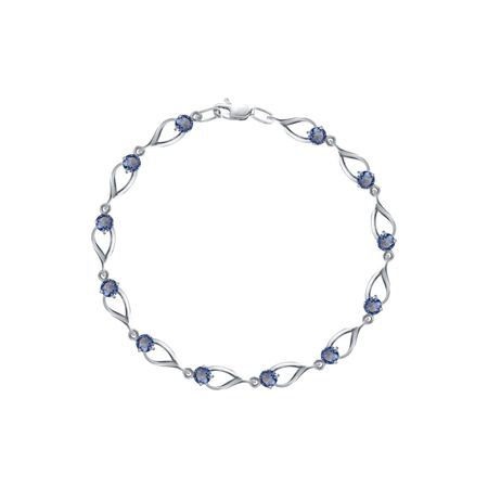 Серебряный браслет с ювелирными кристаллами и родированием