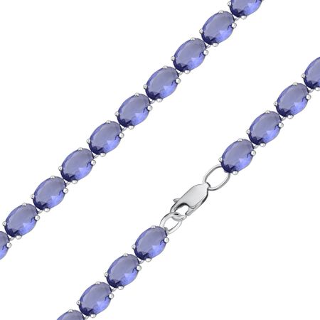 Серебряный браслет с ювелирными кристаллами и родированием