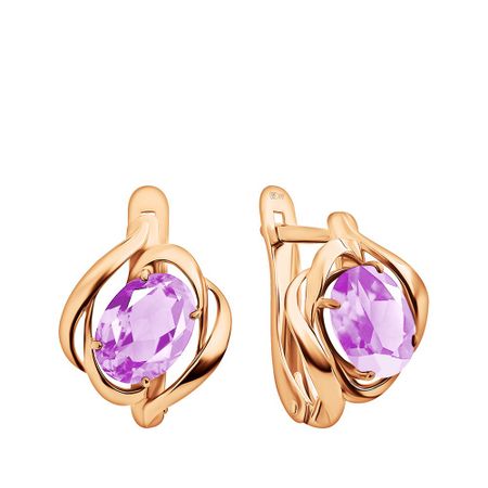 Серьги из золота с аметистами