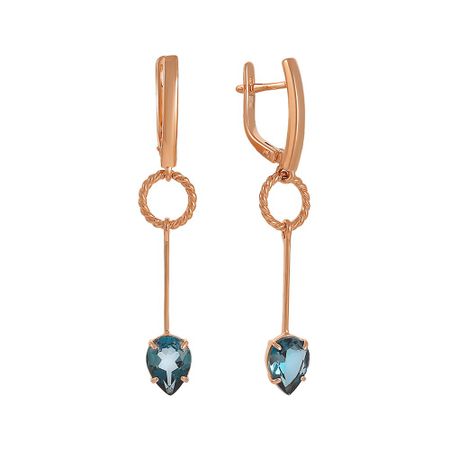 Золотые серьги с London топазами