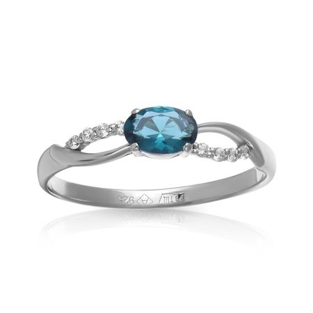 Кольцо из серебра с ювелирным кристаллом и фианитами